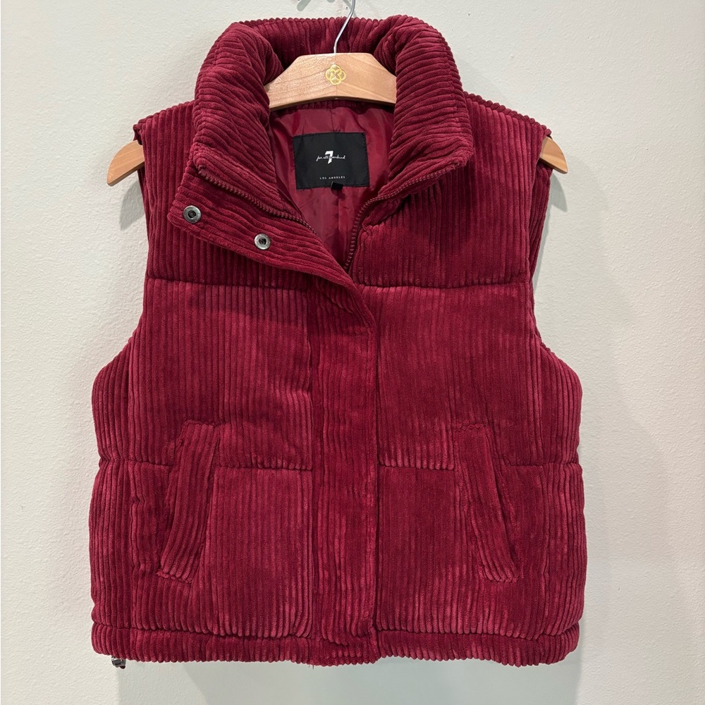 7 For All Mankind | Maroon Corduroy Vest | Size XS